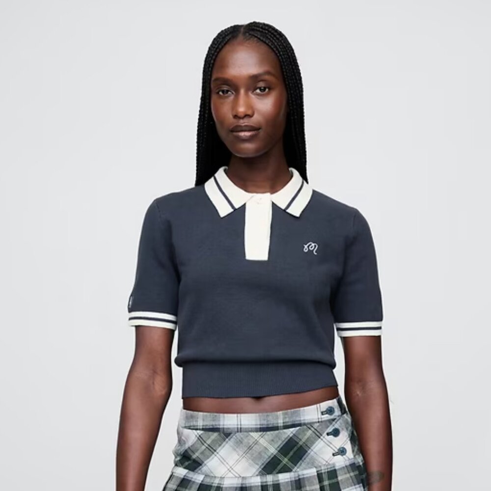 Gap × Malbon Crop Polo Sweater (Size M)
